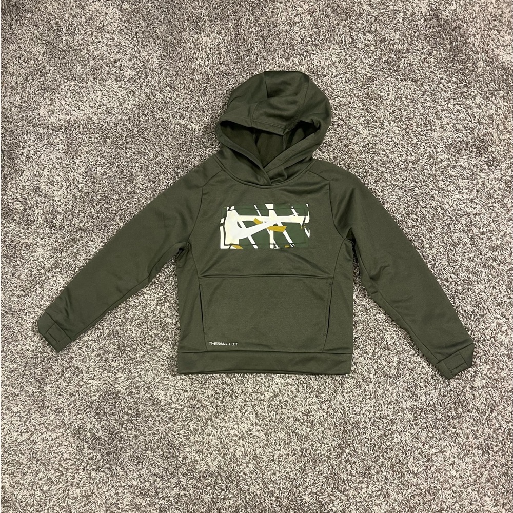 Nike Boys 6-7 Play Cut Dri-FIT Therma Hoodie Green Size L